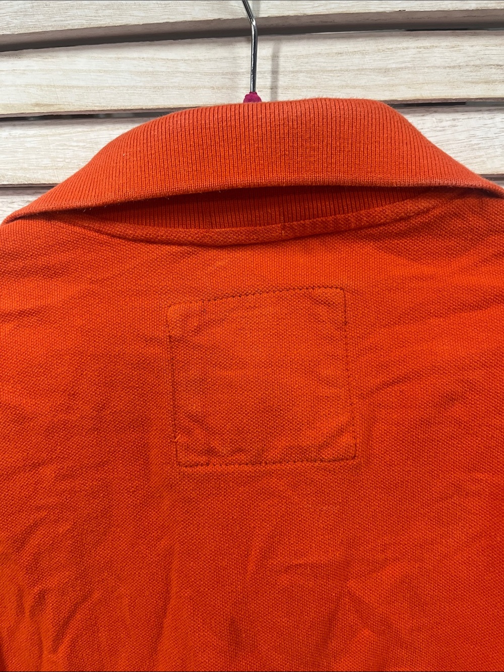 Vintage Abercrombie & Fitch Muscle Fit Polo Shirt Orange Moose Logo Men’s Medium - Picture 4 of 5